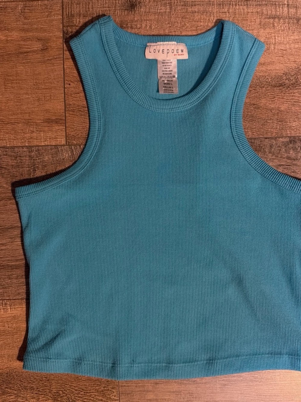 Lovedoem Ribbed Tank — Turquoise